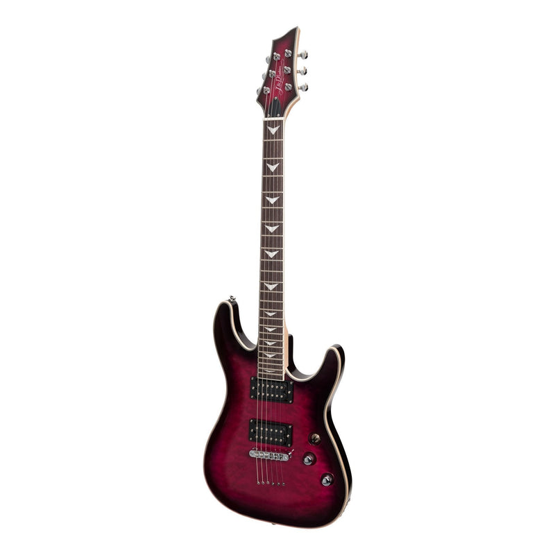 -J&D Luthiers Quilted Maple Top Contemporary Electric Guitar (Transparent Purple)-Living Music