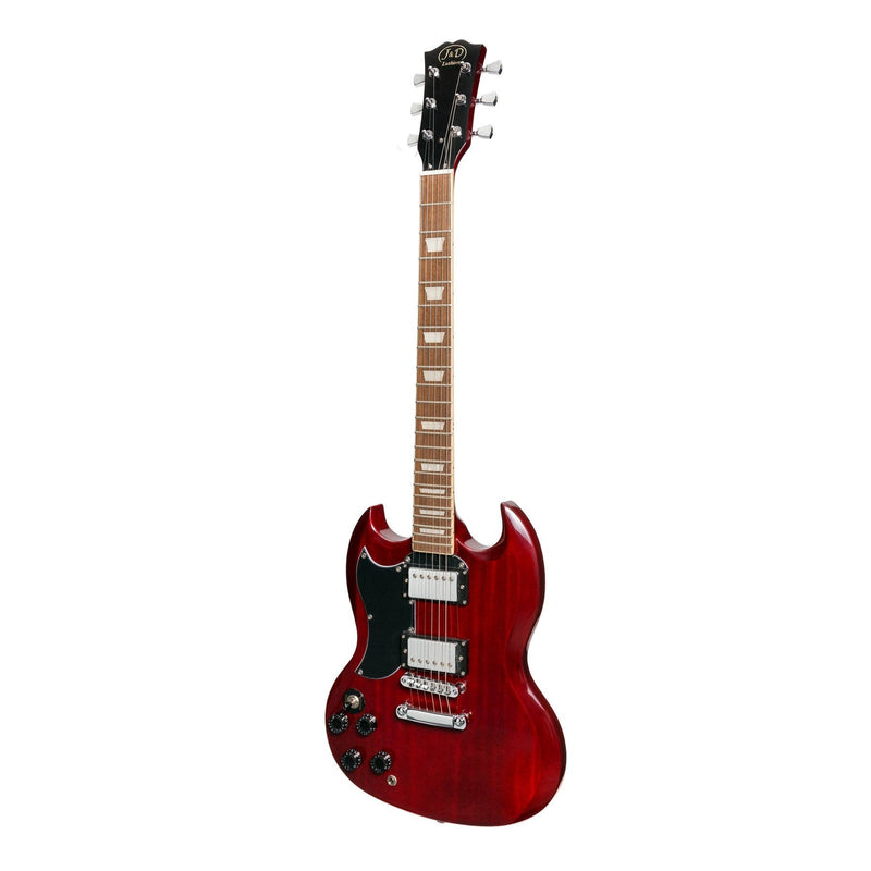 -J&D Luthiers SG-Style Left Handed Electric Guitar (Cherry)-Living Music