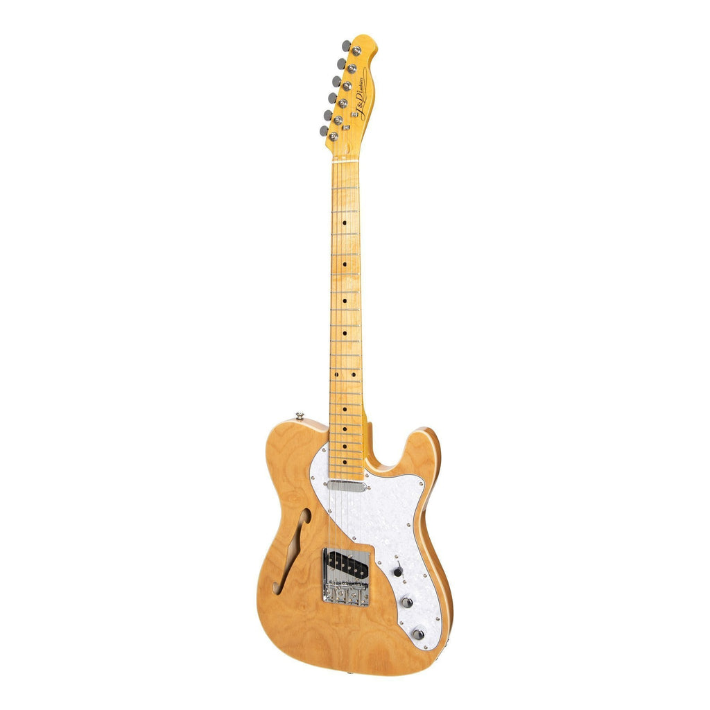 -J&D Luthiers Solid Ash Thinline TE-Style Electric Guitar (Natural Gloss)-Living Music