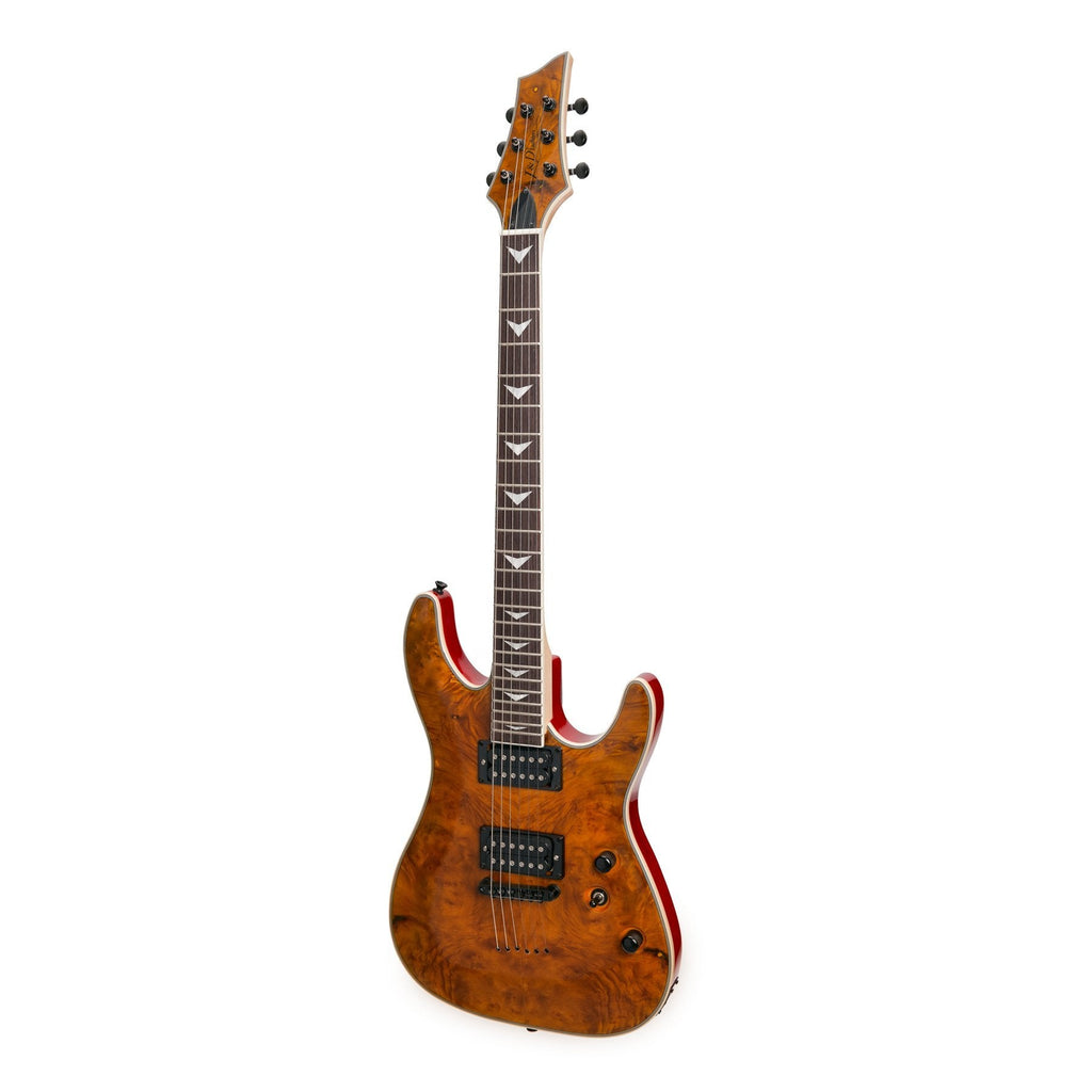 -J&D Luthiers Spalted Maple Top Contemporary Electric Guitar (Natural)-Living Music