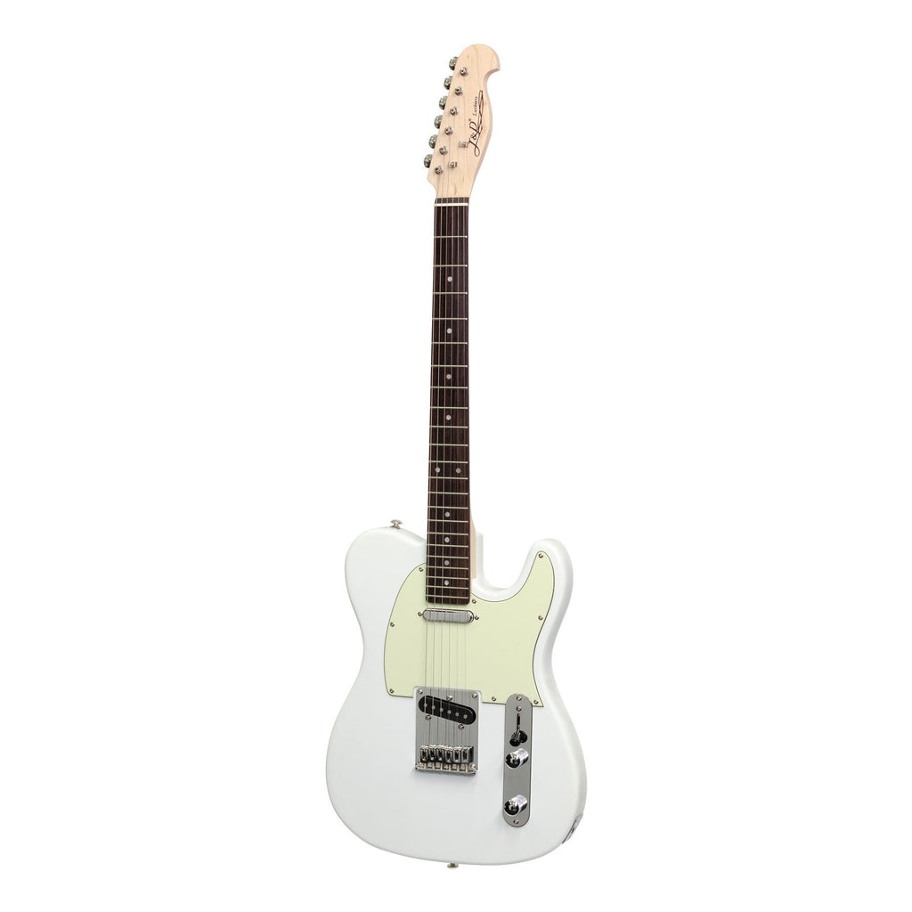 JD-DTL-VWH-J&D Luthiers TE-Style Electric Guitar (White)-Living Music