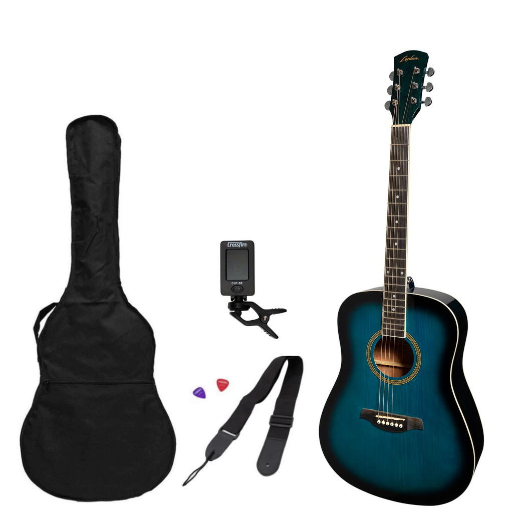 -Lorden Acoustic Dreadnought Guitar (Blueburst)-Living Music