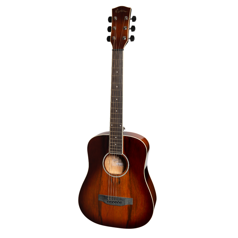 -Martinez '31 Series' Daowood Acoustic-Electric Babe Traveller Guitar (African Brownburst)-Living Music