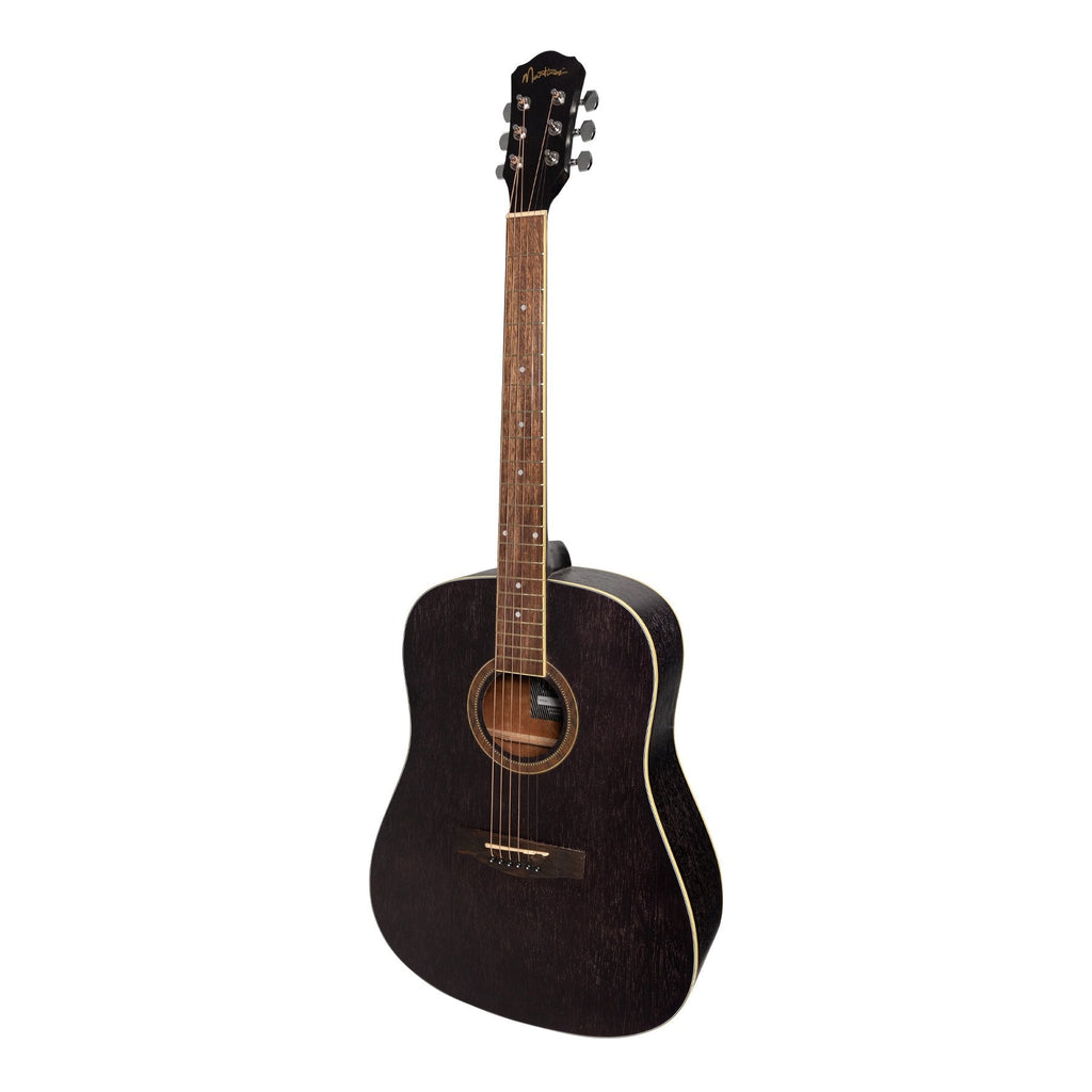 MD-41-BLK-Martinez '41 Series' Dreadnought Acoustic Guitar (Black)-Living Music