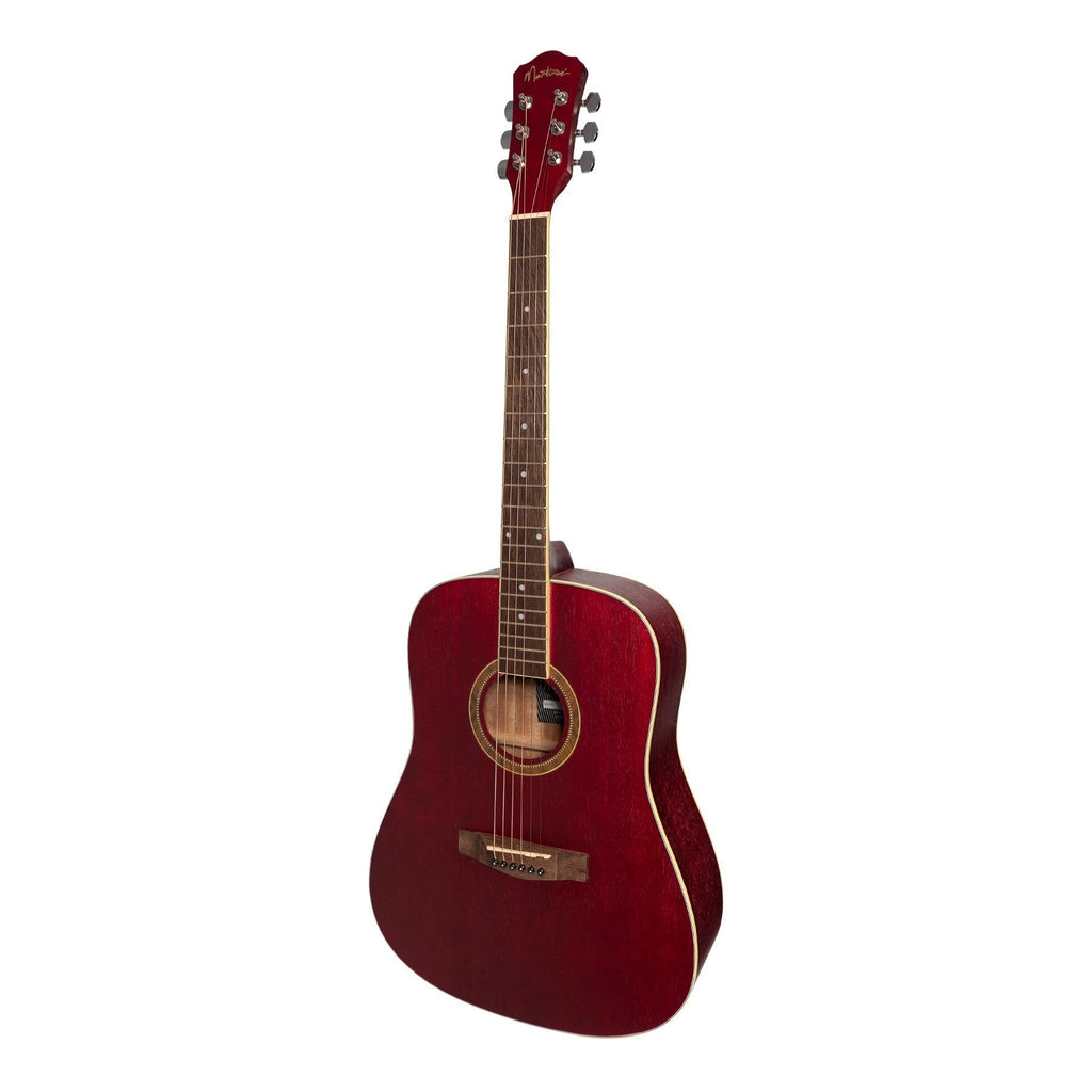 MD-41-RED-Martinez '41 Series' Dreadnought Acoustic Guitar (Red)-Living Music