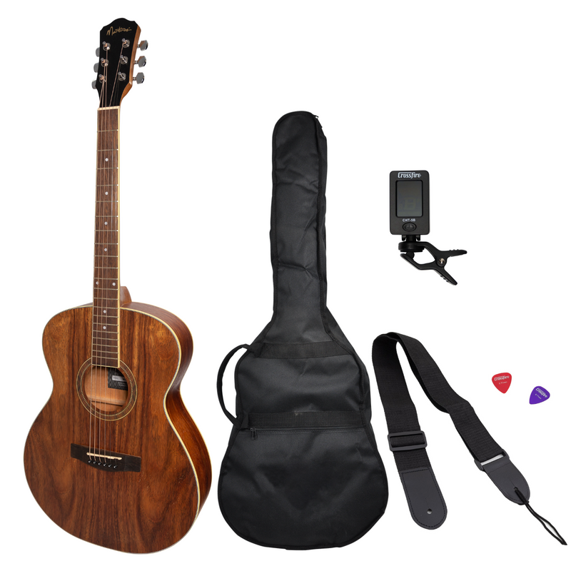 -Martinez '41 Series' Folk Size Acoustic Guitar Pack (Rosewood)-Living Music