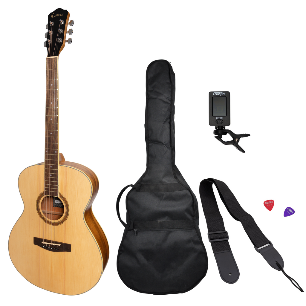 -Martinez '41 Series' Folk Size Acoustic Guitar Pack (Spruce/Rosewood)-Living Music
