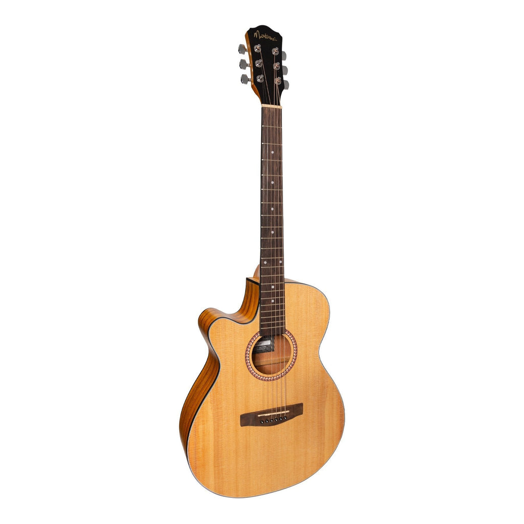-Martinez '41 Series' Left Handed Folk Size Cutaway Acoustic-Electric Guitar (Spruce/Koa)-Living Music