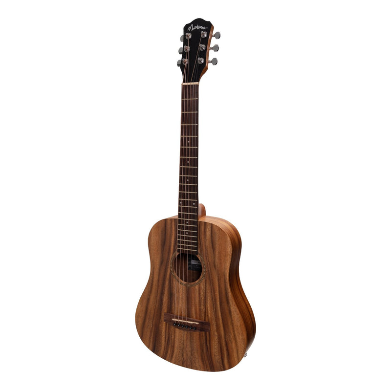 -Martinez Acoustic-Electric Babe Traveller Guitar with Built-In Tuner (Rosewood)-Living Music