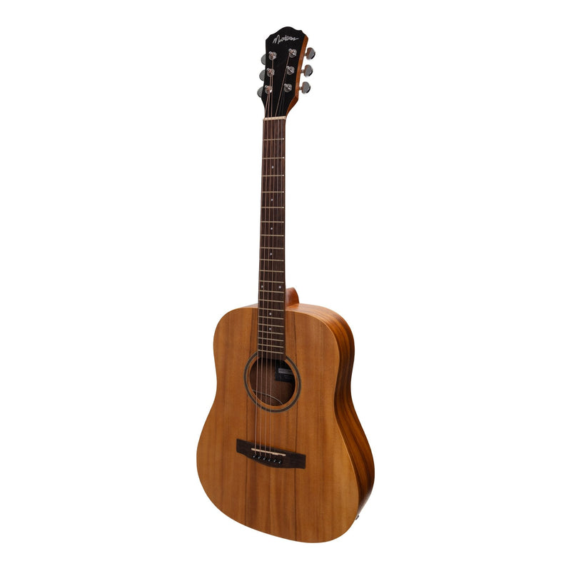 -Martinez Acoustic-Electric Middy Traveller Guitar with Built-In Tuner (Koa)-Living Music