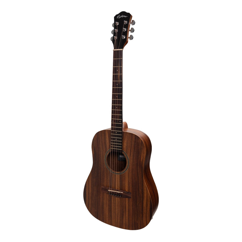-Martinez Acoustic-Electric Middy Traveller Guitar with Built-In Tuner (Rosewood)-Living Music