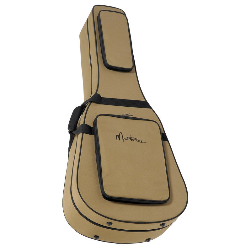 -Martinez Deluxe Shaped Acoustic Guitar Polyfoam Case (Tan)-Living Music