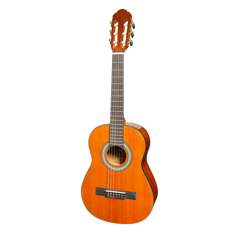 -Martinez G-Series 1/2 Size Student Classical Guitar with Built In Tuner (Amber-Gloss)-Living Music