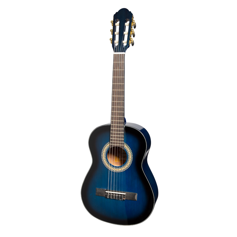 -Martinez G-Series 1/2 Size Student Classical Guitar with Built In Tuner (Blue-Gloss)-Living Music