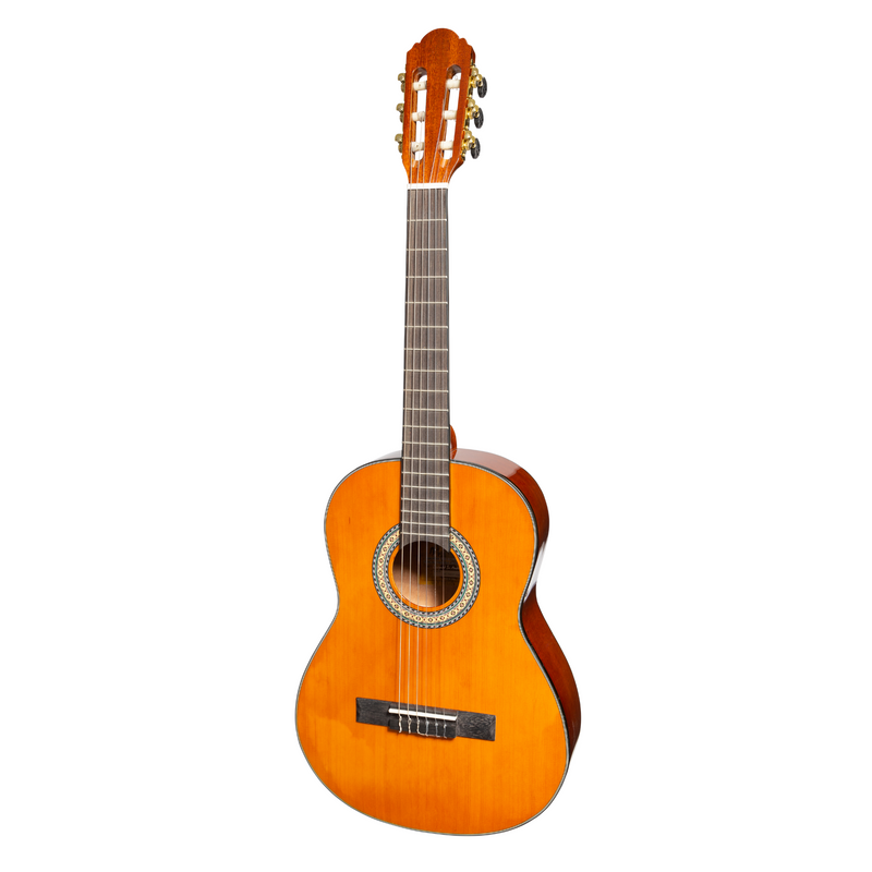 -Martinez G-Series 3/4 Size Classical Guitar with Tuner (Amber-Gloss)-Living Music