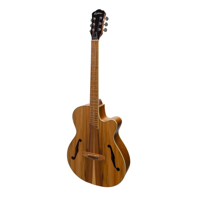-Martinez Jazz Hybrid Acoustic-Electric Small Body Cutaway Guitar (Jati-Teakood)-Living Music