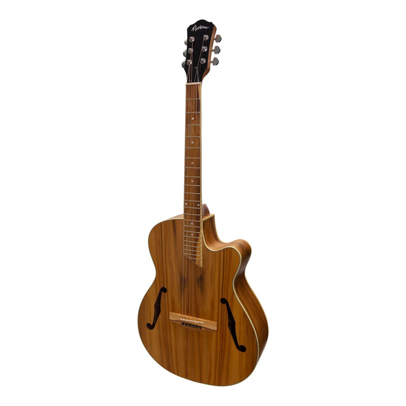 -Martinez Jazz Hybrid Acoustic Small Body Cutaway Guitar (Jati-Teakwood)-Living Music
