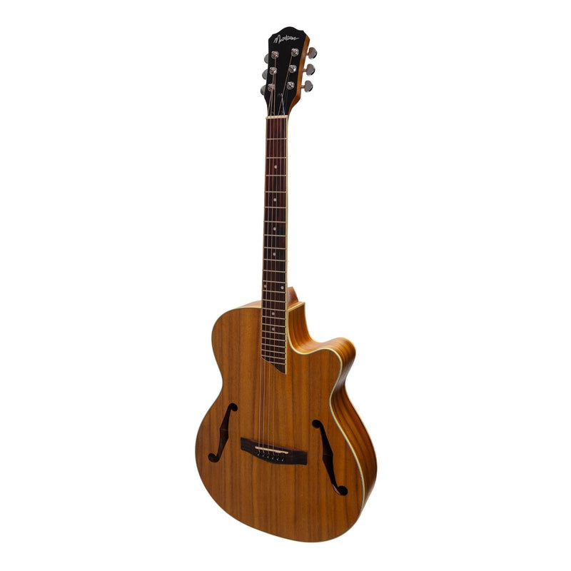 -Martinez Jazz Hybrid Acoustic Small Body Cutaway Guitar (Koa)-Living Music