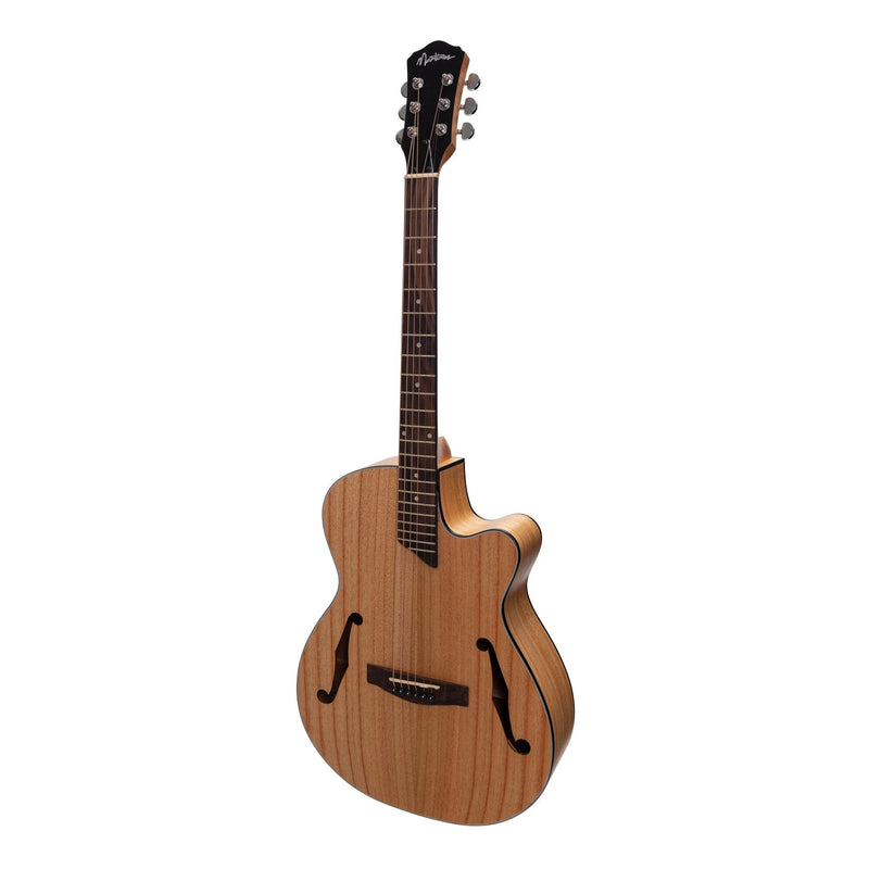 -Martinez Jazz Hybrid Acoustic Small Body Cutaway Guitar (Mindi-Wood)-Living Music