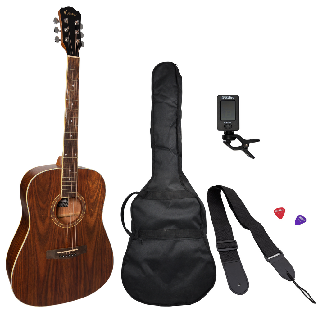 -Martinez Left Hand '41 Series' Dreadnought Acoustic Guitar Pack (Rosewood)-Living Music