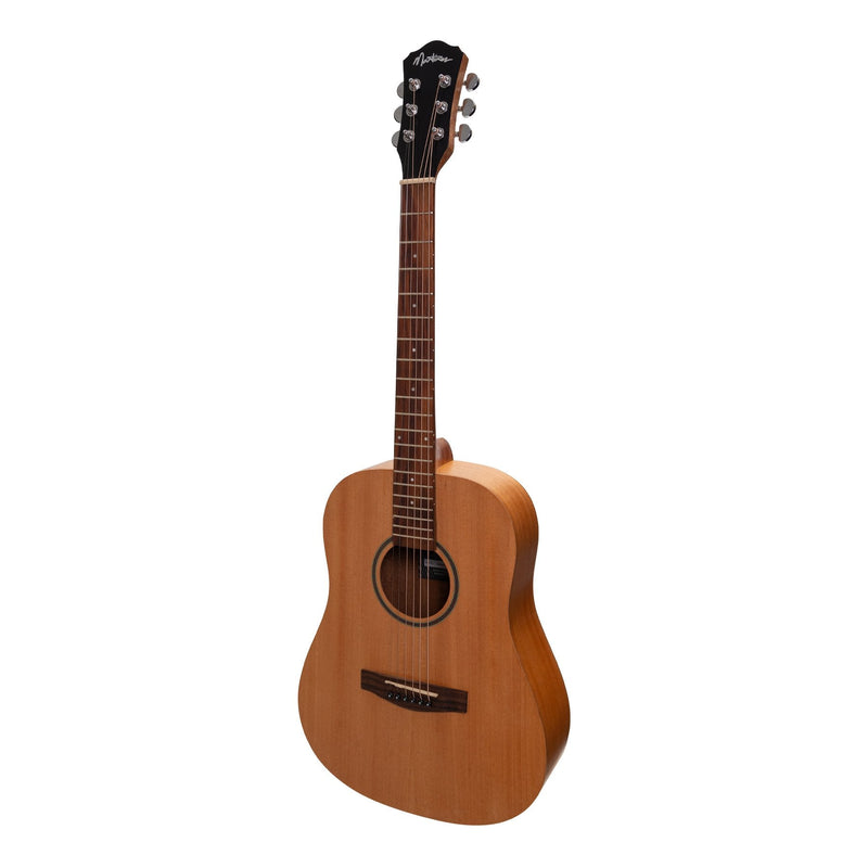 -Martinez Left Handed Acoustic-Electric Middy Traveller Guitar (Mahogany)-Living Music