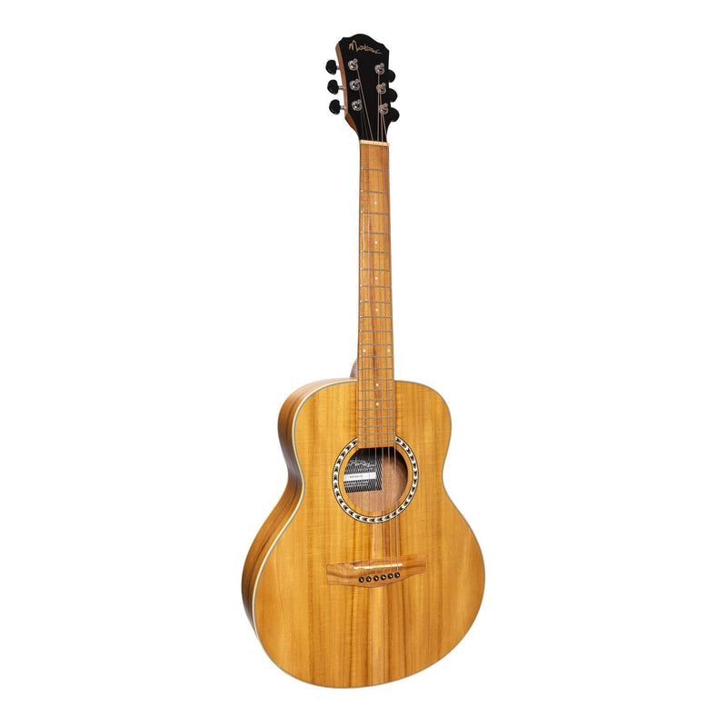 -Martinez Left Handed Acoustic-Electric Short-Scale Guitar (Jati-Teakwood)-Living Music