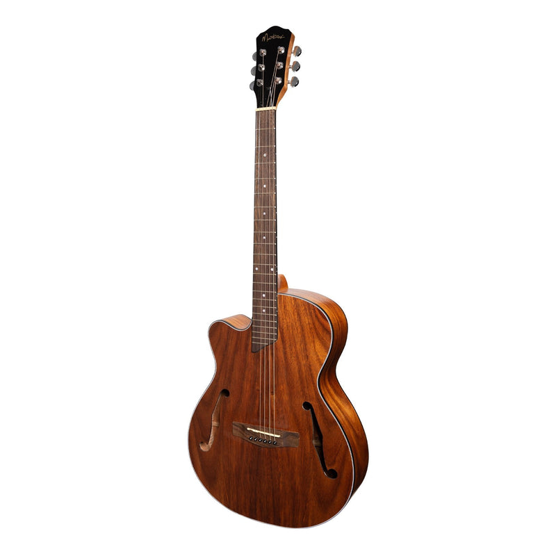 -Martinez Left Handed Jazz Hybrid Acoustic-Electric Small Body Cutaway Guitar (Rosewood)-Living Music