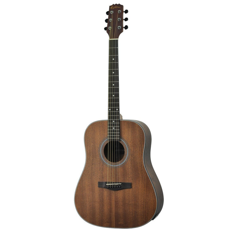 -Martinez 'Mahogany Series' Mahogany Acoustic-Electric Dreadnought Guitar (Natural Satin)-Living Music