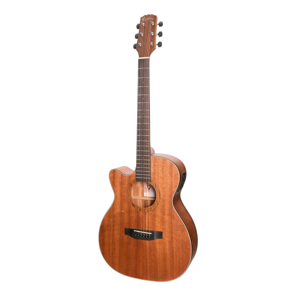 -Martinez 'Natural Series' Left Handed Mahogany Top Acoustic-Electric Small Body Cutaway Guitar (Open Pore)-Living Music