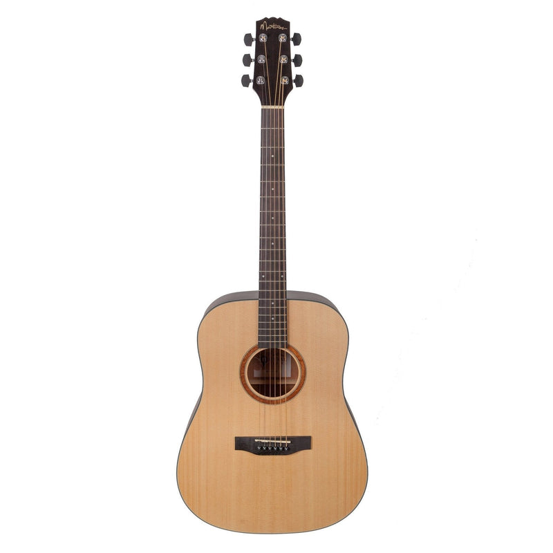 -Martinez 'Natural Series' Left Handed Spruce Top Acoustic Dreadnought Guitar (Open Pore)-Living Music