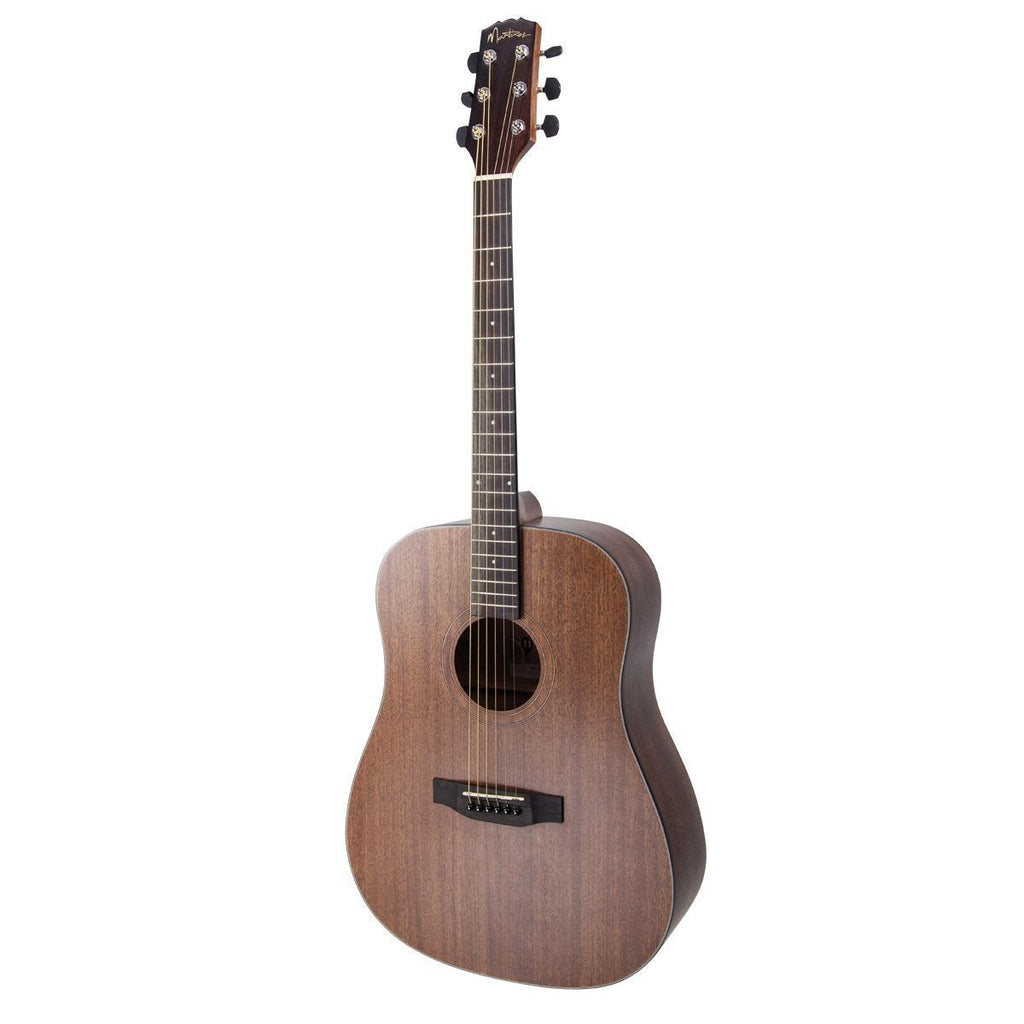 MND-15-MOP-Martinez 'Natural Series' Mahogany Top Acoustic Dreadnought Guitar (Open Pore)-Living Music