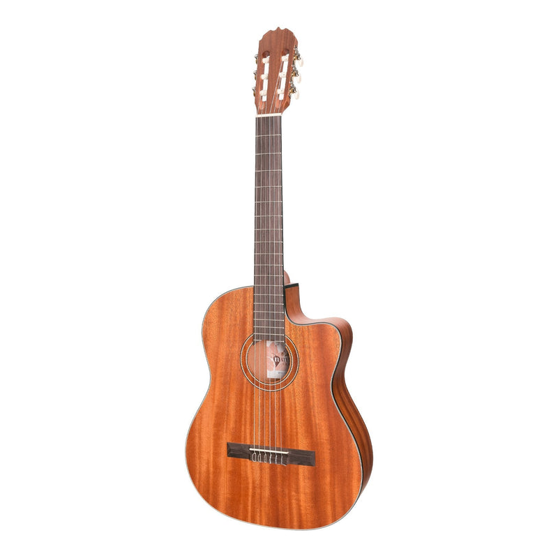 -Martinez 'Natural Series' Mahogany Top Acoustic-Electric Classical Cutaway Guitar (Open Pore)-Living Music