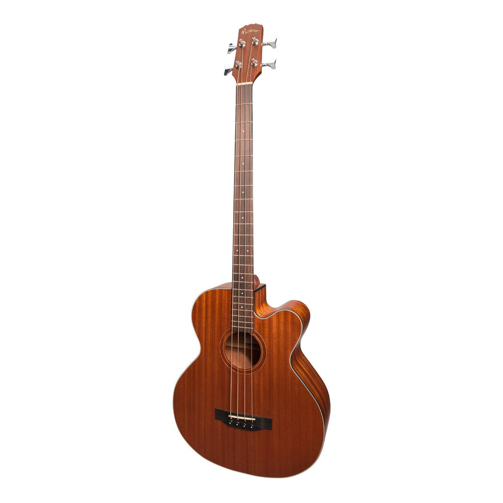 MNBC-15-MOP-Martinez 'Natural Series' Mahogany Top Acoustic-Electric Cutaway Bass Guitar (Open Pore)-Living Music