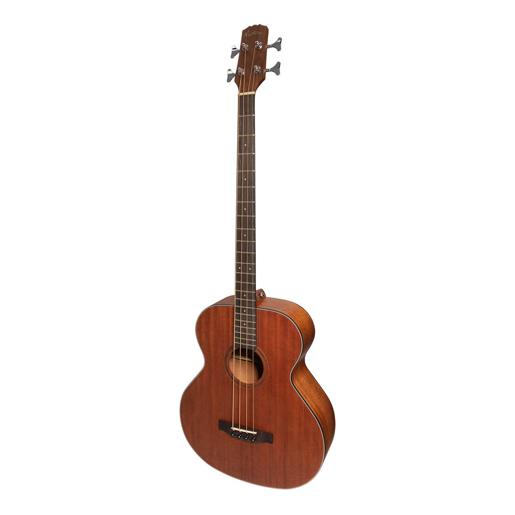 MNB-15S-MOP-Martinez 'Natural Series' Solid Mahogany Top Acoustic-Electric Bass Guitar (Open Pore)-Living Music