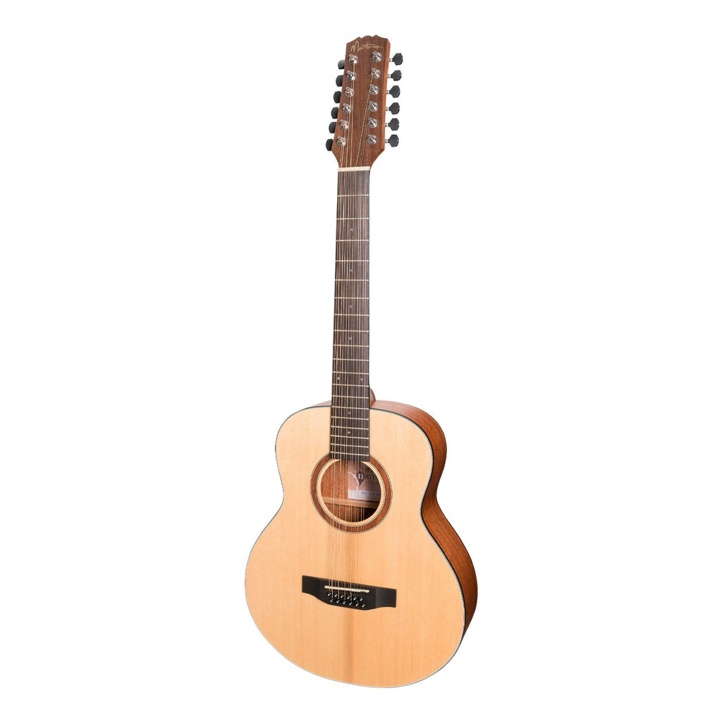 MNS-1512-SOP-Martinez 'Natural Series' Spruce Top 12-String Acoustic-Electric Mini Short Scale Guitar (Open Pore)-Living Music