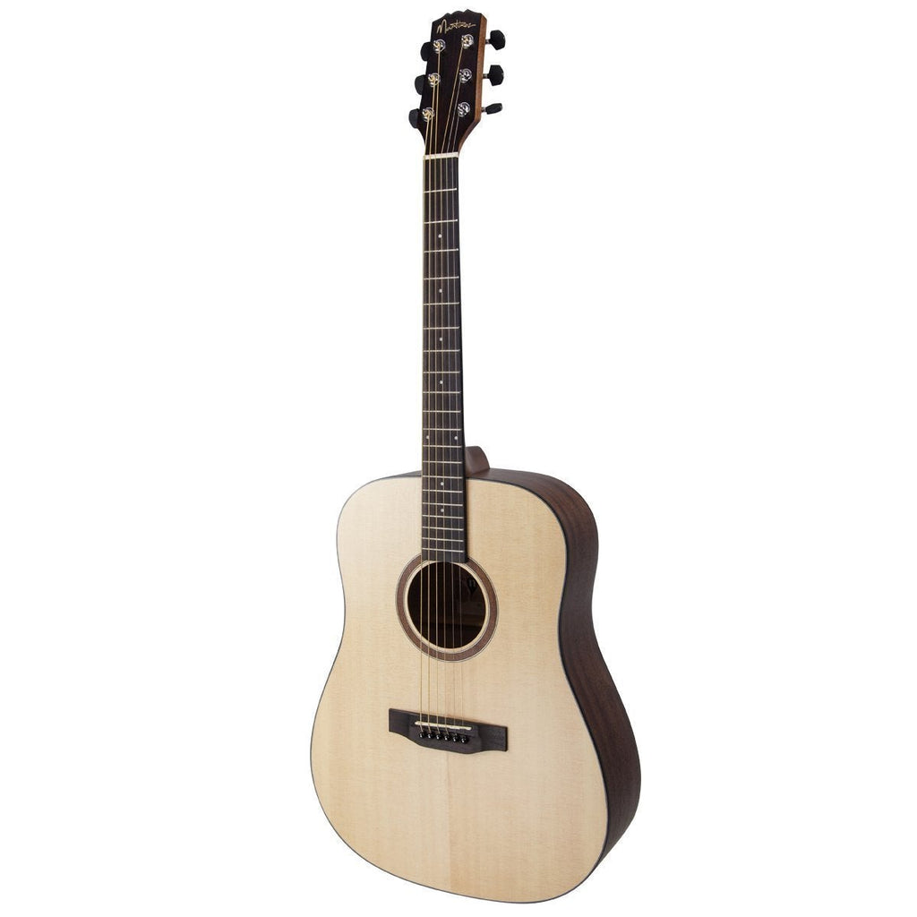 -Martinez 'Natural Series' Spruce Top Acoustic Dreadnought Guitar (Open Pore)-Living Music