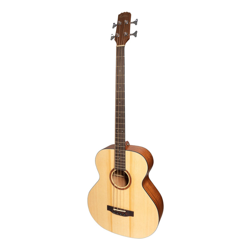 -Martinez 'Natural Series' Spruce Top Acoustic-Electric Bass Guitar (Open Pore)-Living Music
