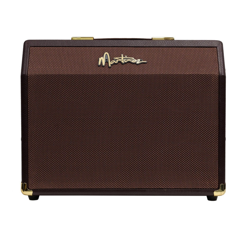-Martinez Retro-Style 25 Watt Acoustic Guitar Amplifier with Reverb (Brown Vinyl)-Living Music