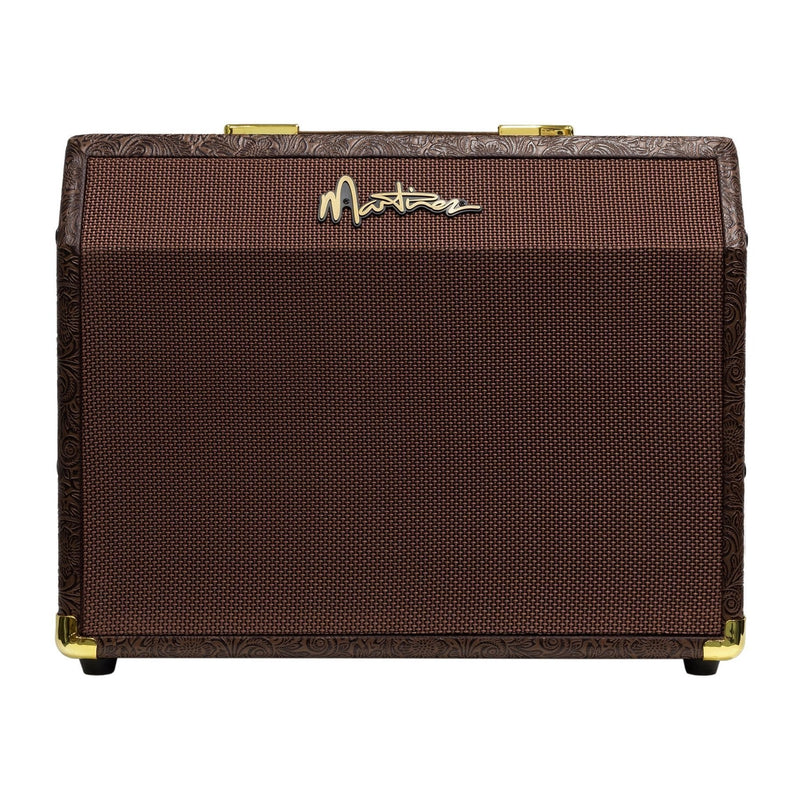 -Martinez Retro-Style 25 Watt Acoustic Guitar Amplifier with Reverb (Paisley Brown)-Living Music
