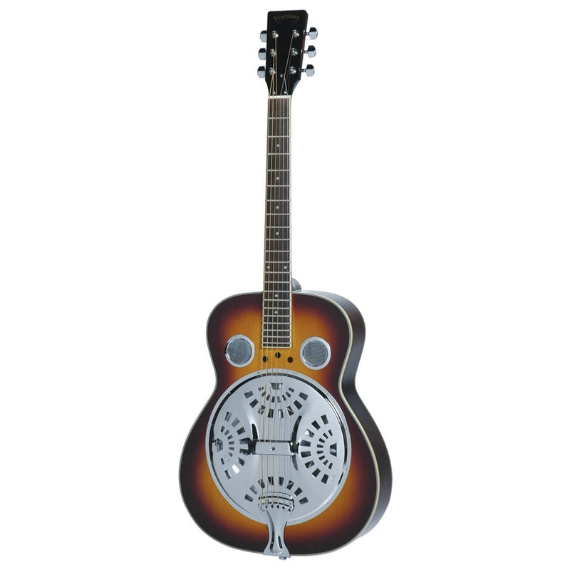 -Martinez Round-Neck Spider Style Resonator Guitar (Vintage Sunburst)-Living Music
