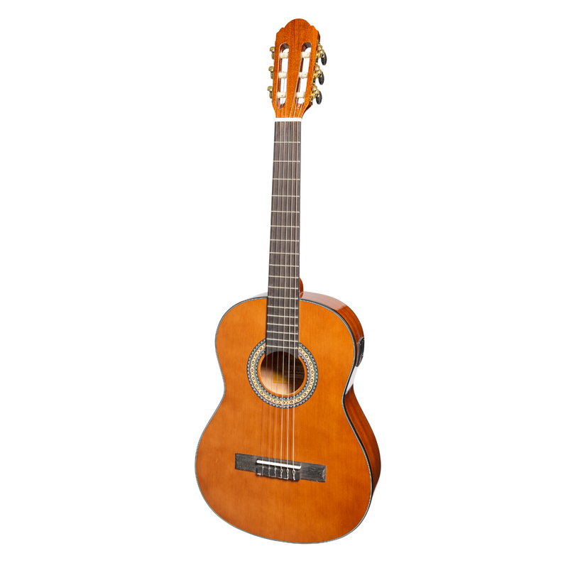 -Martinez 'Slim Jim' G-Series Left Handed 3/4 Size Classical Guitar with Built-in Tuner (Natural-Gloss)-Living Music