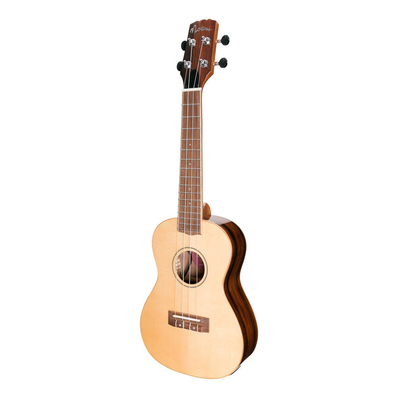 -Martinez 'Southern Belle 7 Series' Spruce Solid Top Electric Concert Ukulele with Hard Case (Natural Gloss)-Living Music