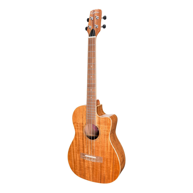 -Martinez 'Southern Belle 8 Series' Koa Solid Top Electric Cutaway Baritone Ukulele with Hard Case (Natural Gloss)-Living Music