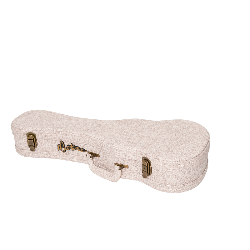 -Martinez 'Southern Belle' Deluxe Shaped Concert Ukulele Hard Case (Ivory)-Living Music