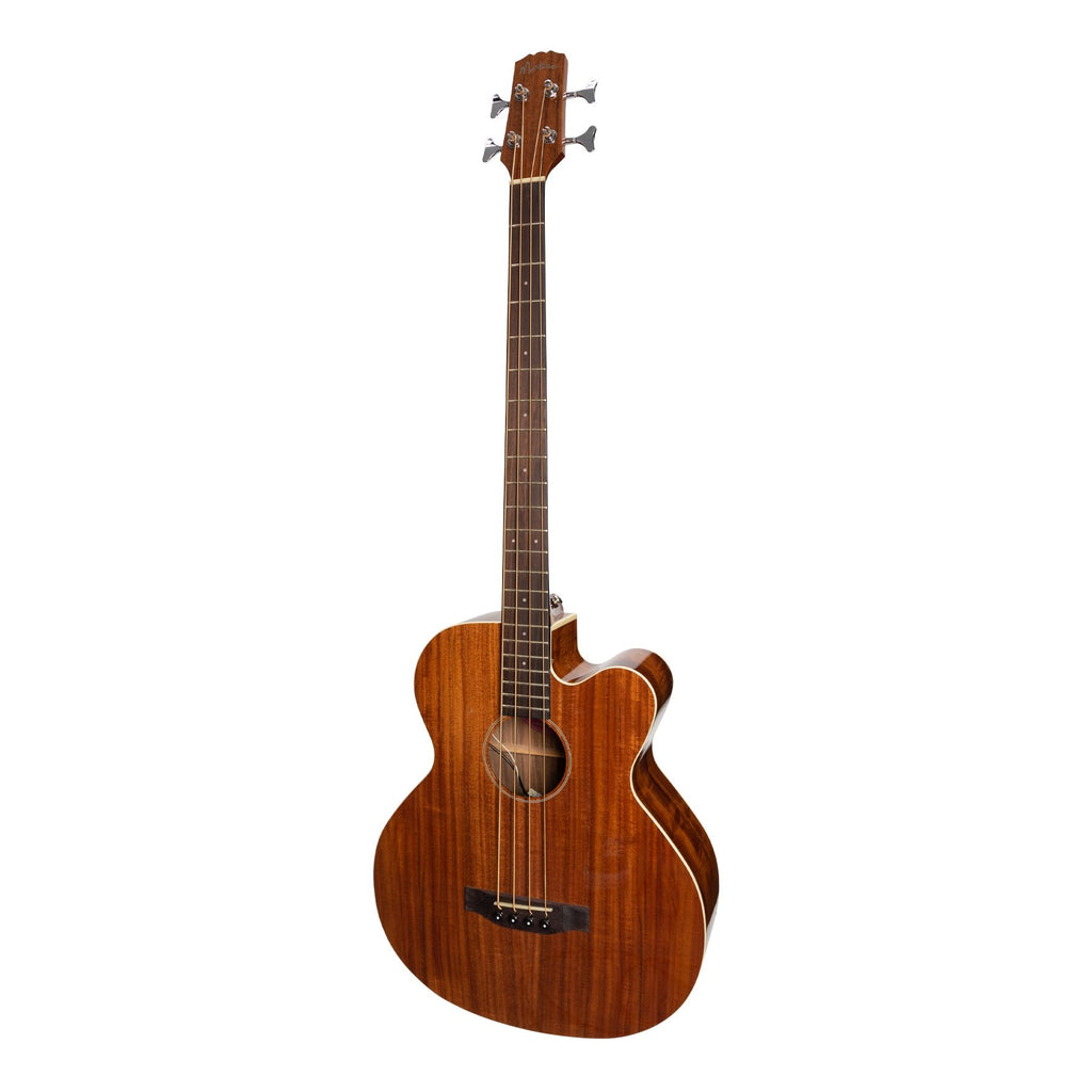 -Martinez 'Southern Star Series' Koa Solid Top Acoustic-Electric Cutaway Bass Guitar (Natural Gloss)-Living Music