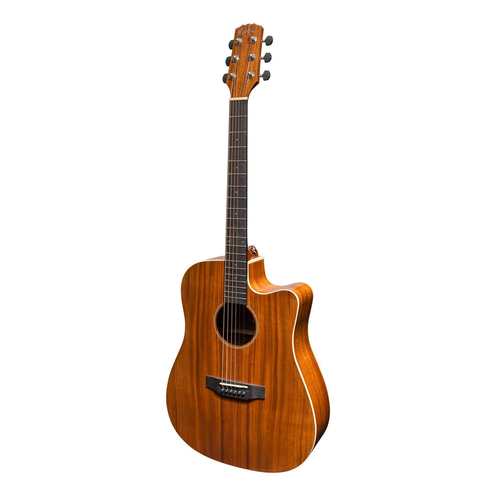 -Martinez 'Southern Star Series' Koa Solid Top Acoustic-Electric Dreadnought Cutaway Guitar (Natural Gloss)-Living Music