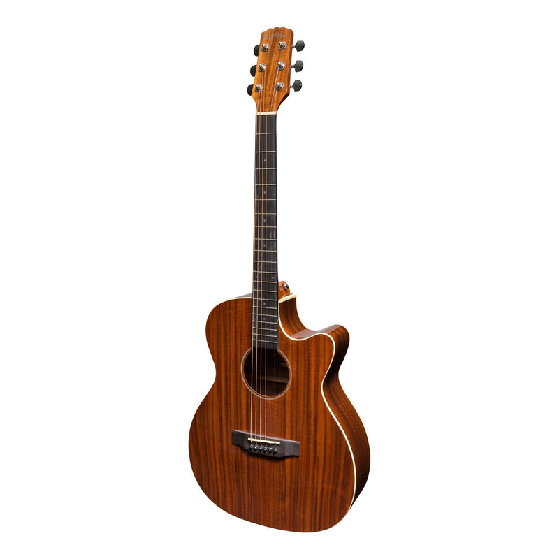 -Martinez 'Southern Star Series' Koa Solid Top Acoustic-Electric Small Body Cutaway Guitar (Natural Gloss)-Living Music