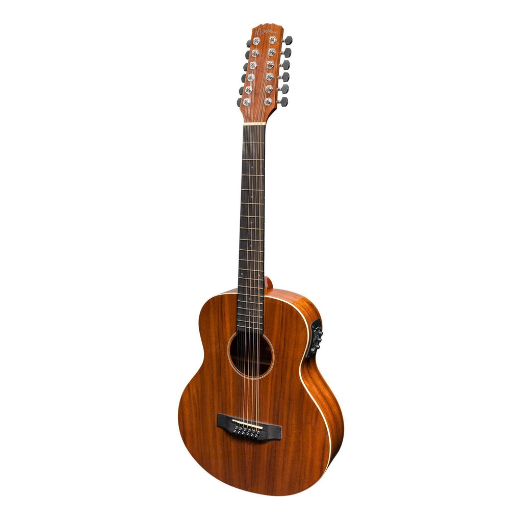 MTT-812L-NGL-Martinez 'Southern Star Series' Koa Solid Top Left Handed 12-String Acoustic-Electric TS-Mini Guitar (Natural Gloss)-Living Music