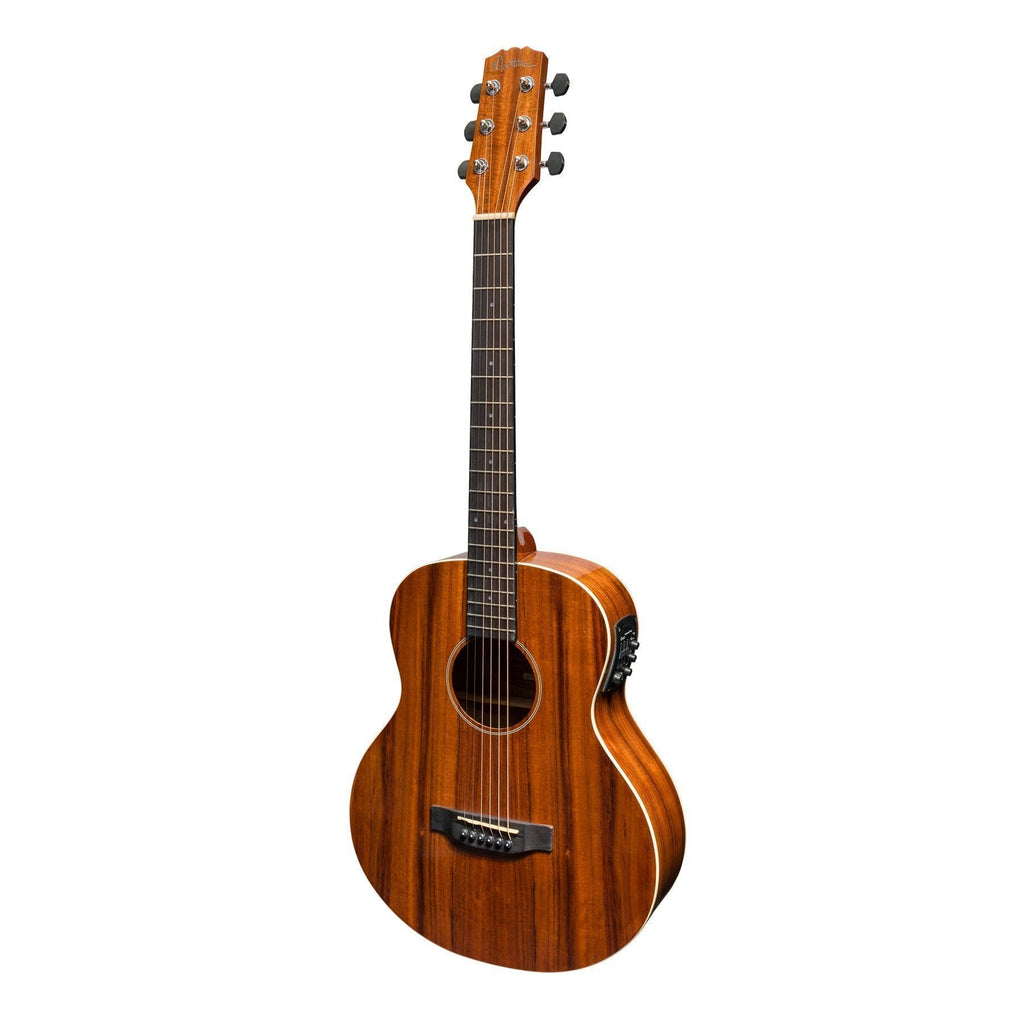 -Martinez 'Southern Star Series' Left Handed Koa Solid Top Acoustic-Electric TS-Mini Guitar (Natural Gloss)-Living Music