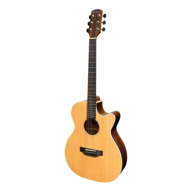 -Martinez 'Southern Star Series' Spruce Solid Top Acoustic-Electric Small Body Cutaway Guitar (Natural Gloss)-Living Music